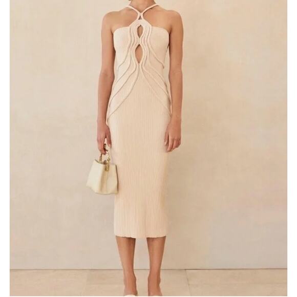cult gaia Dresses & Skirts - Cult Gaia Avery Knit Midi Bodycon Dress Womens XS